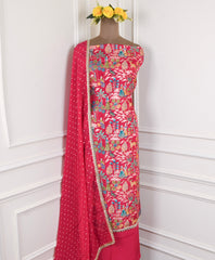Silk Magenta Unstitched Suit
