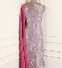 Twill Organza Move Dusty Unstitched Suit