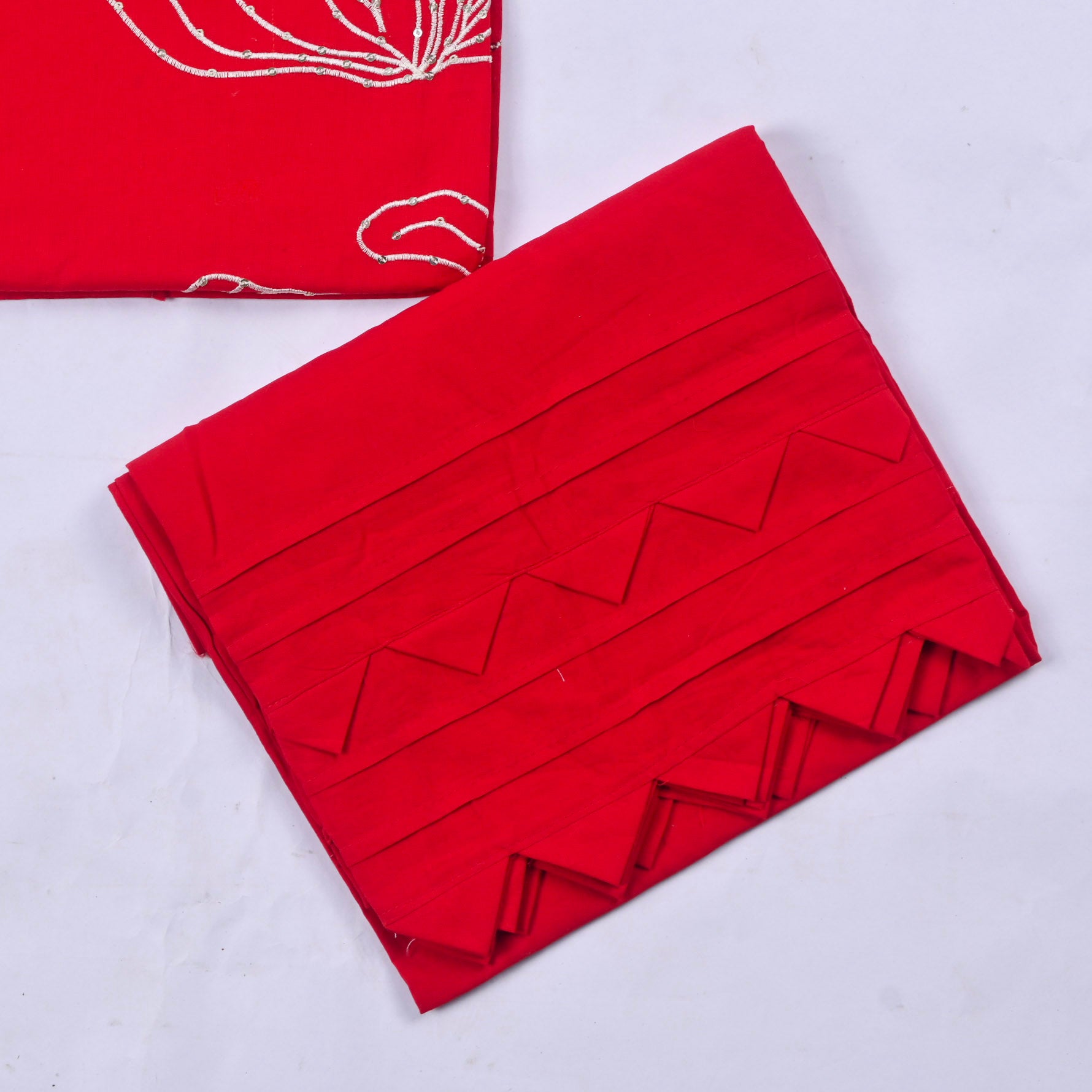 Cotton Red Unstitched Suit