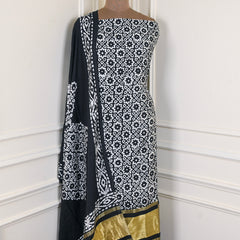 Cotton Black Unstitched Suit
