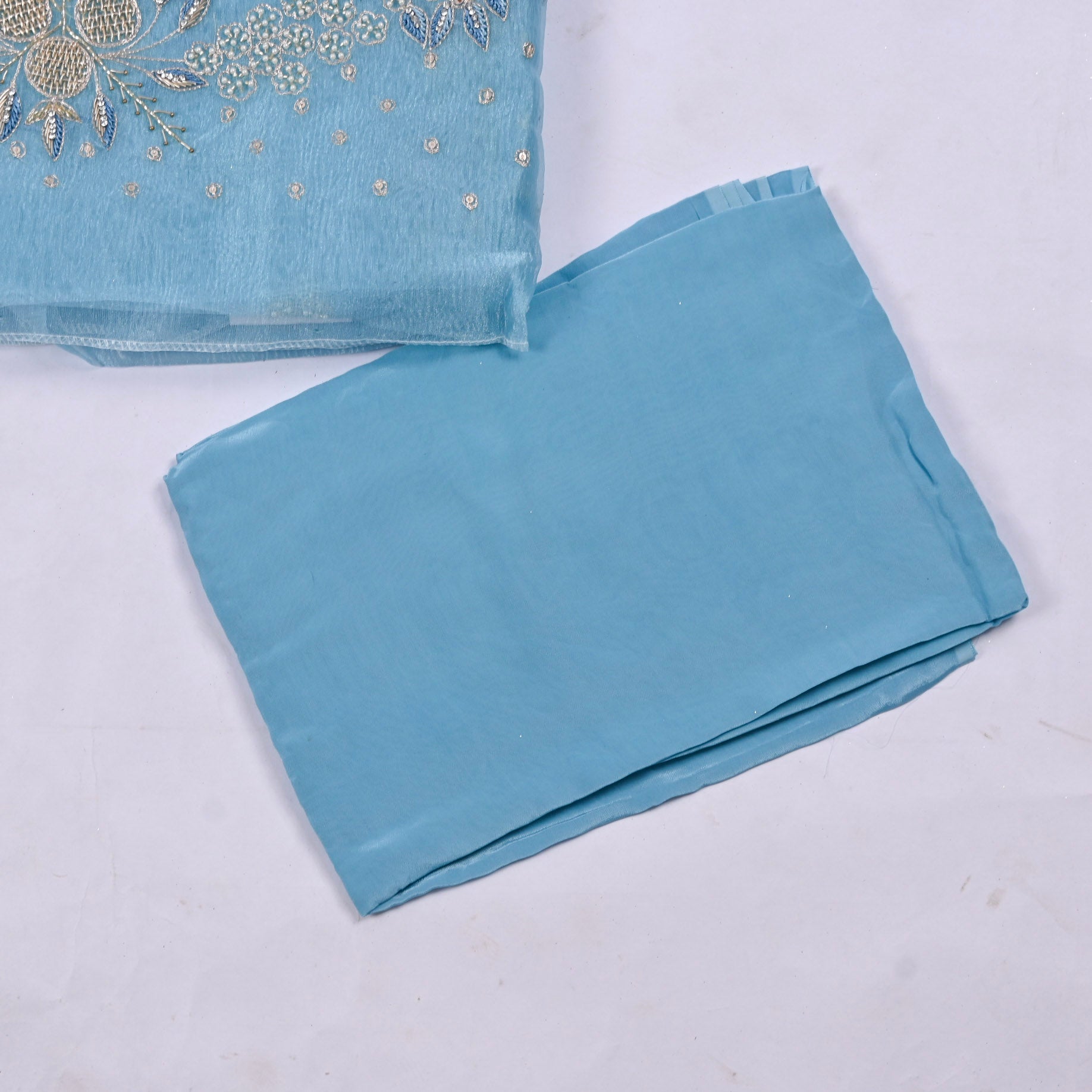 Crush Sky Blue Unstitched Suit