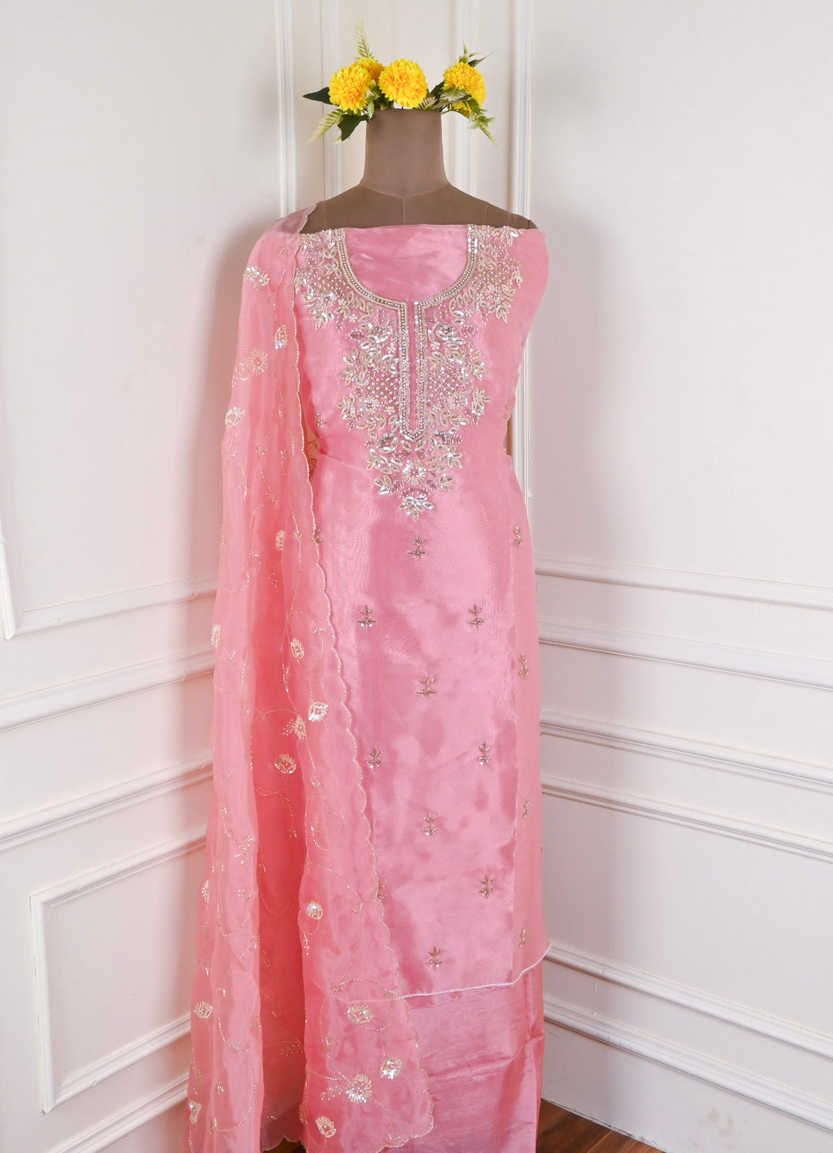 Glass Pink Unstitched Suit