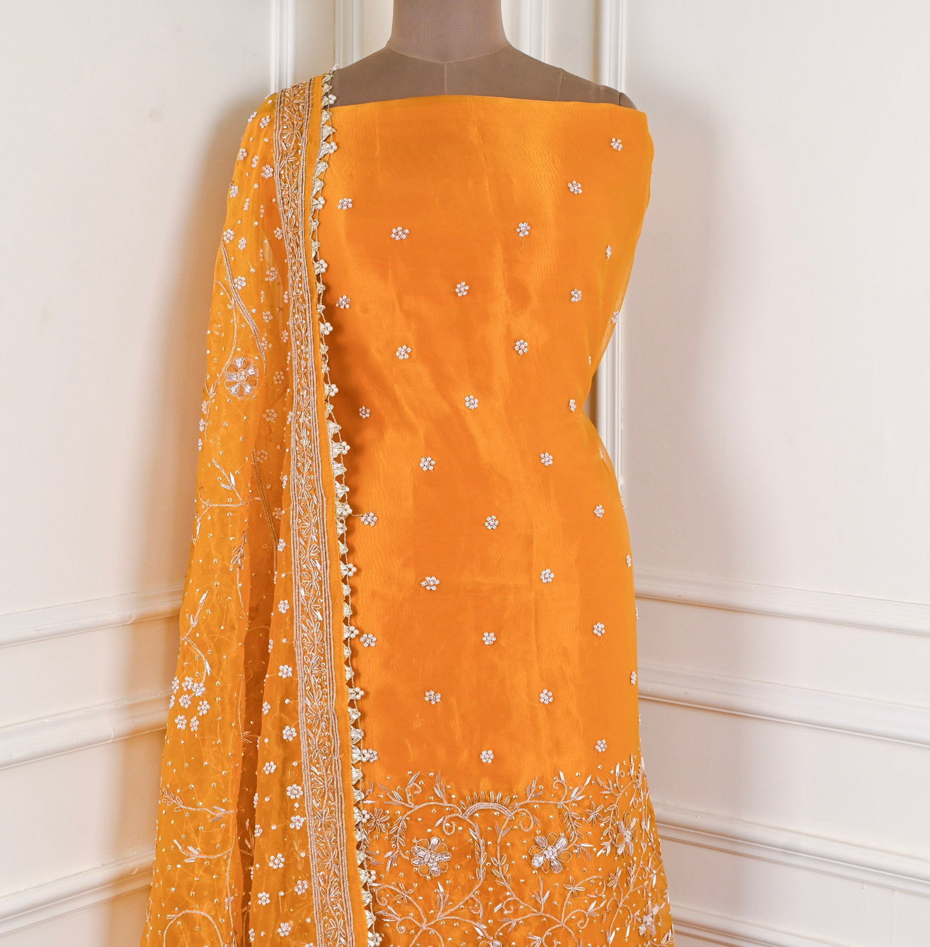 Glass Shimmer Yellow Unstitched Suit