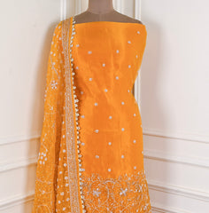 Glass Shimmer Yellow Unstitched Suit