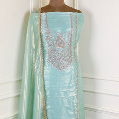 Sasha Silk Pastel Blue Unstitched Suit