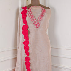 Shimmer Beige Unstitched Suit