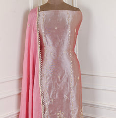 Giraffe Shimmer Pink Unstitched Suit