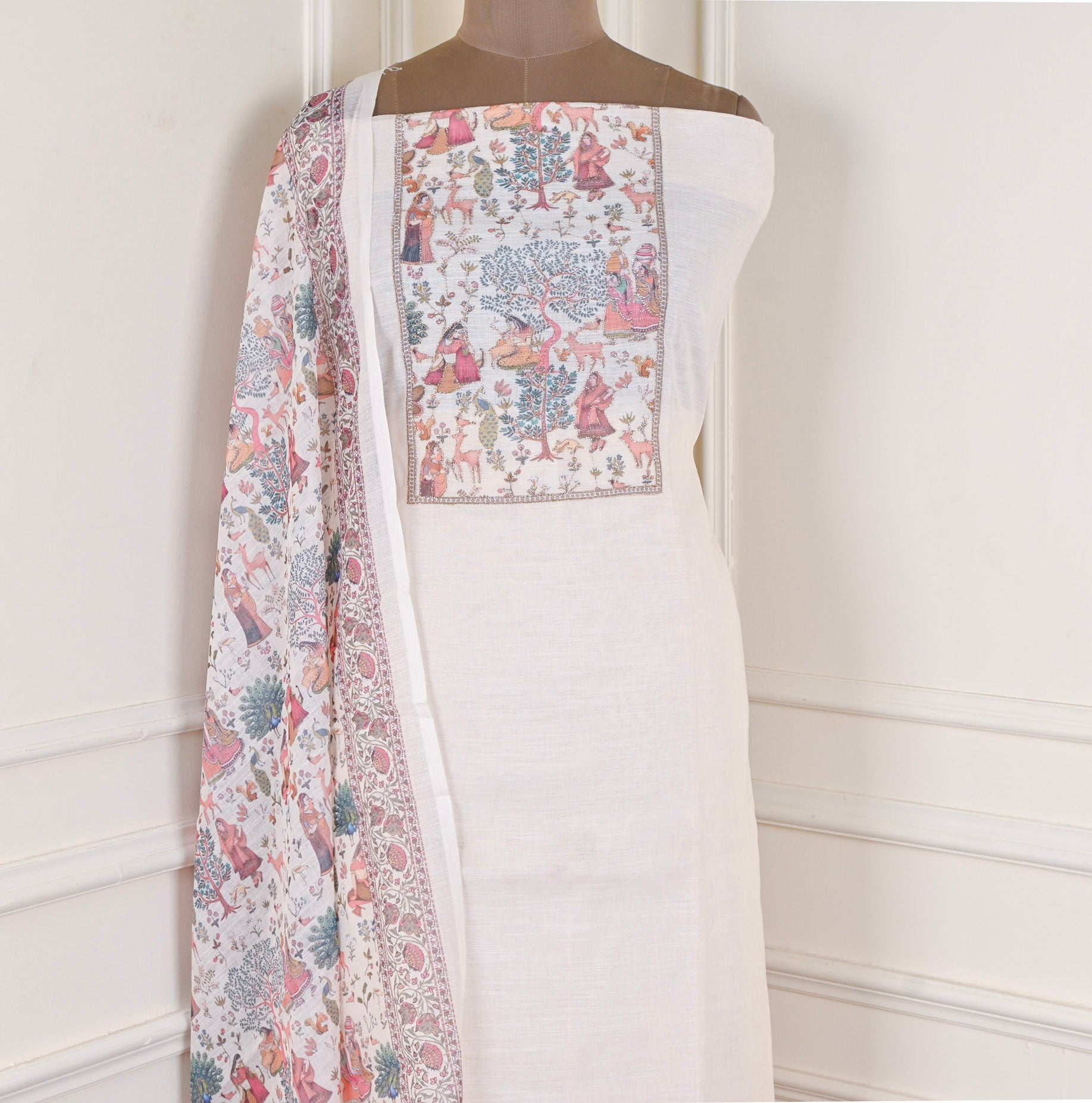 Linen Off-white Cotton Suit