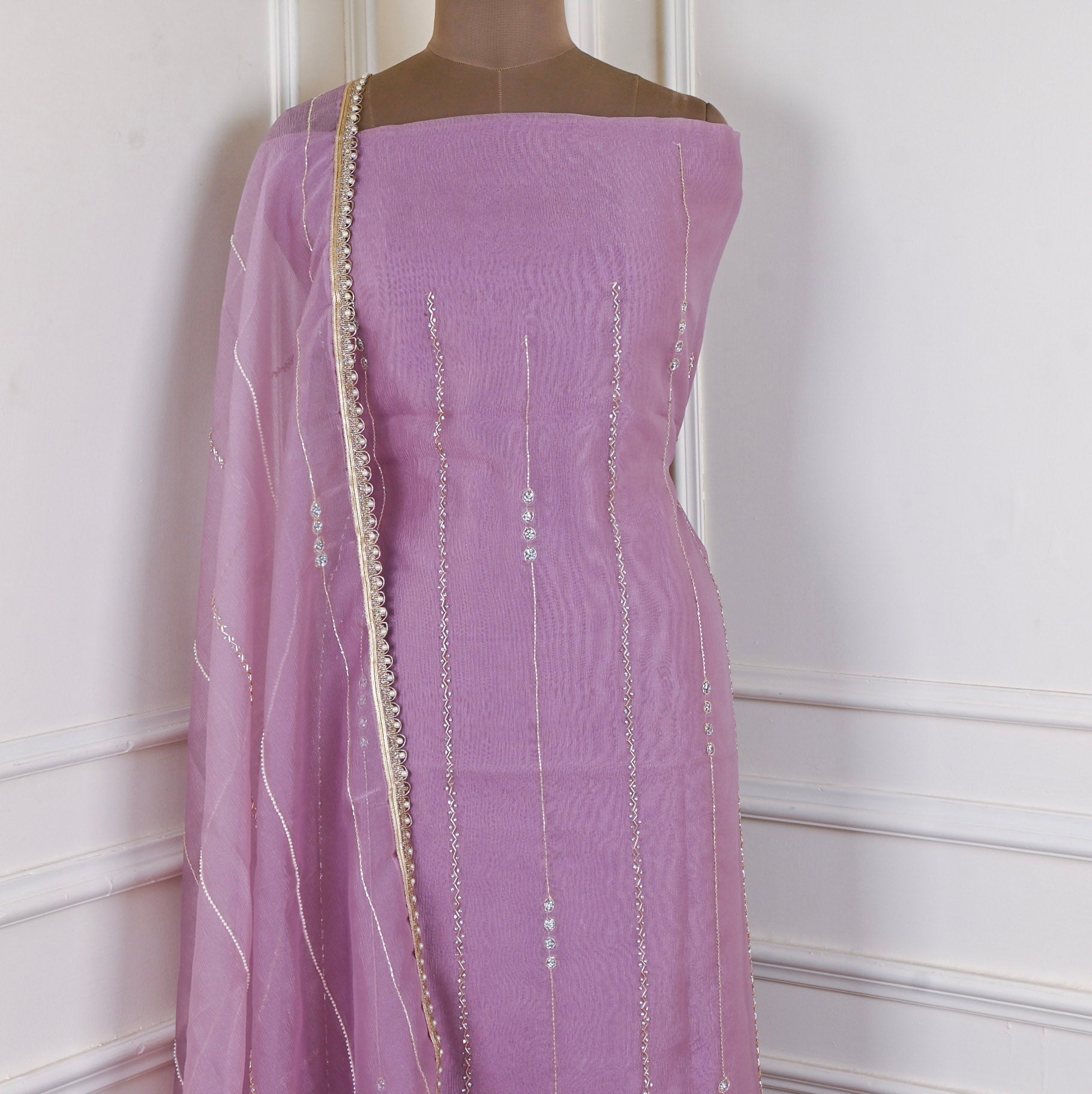 Crush Lavender Unstitched Suit