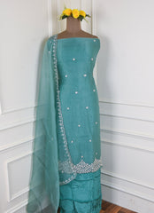 Crush Ferozi Unstitched Suit