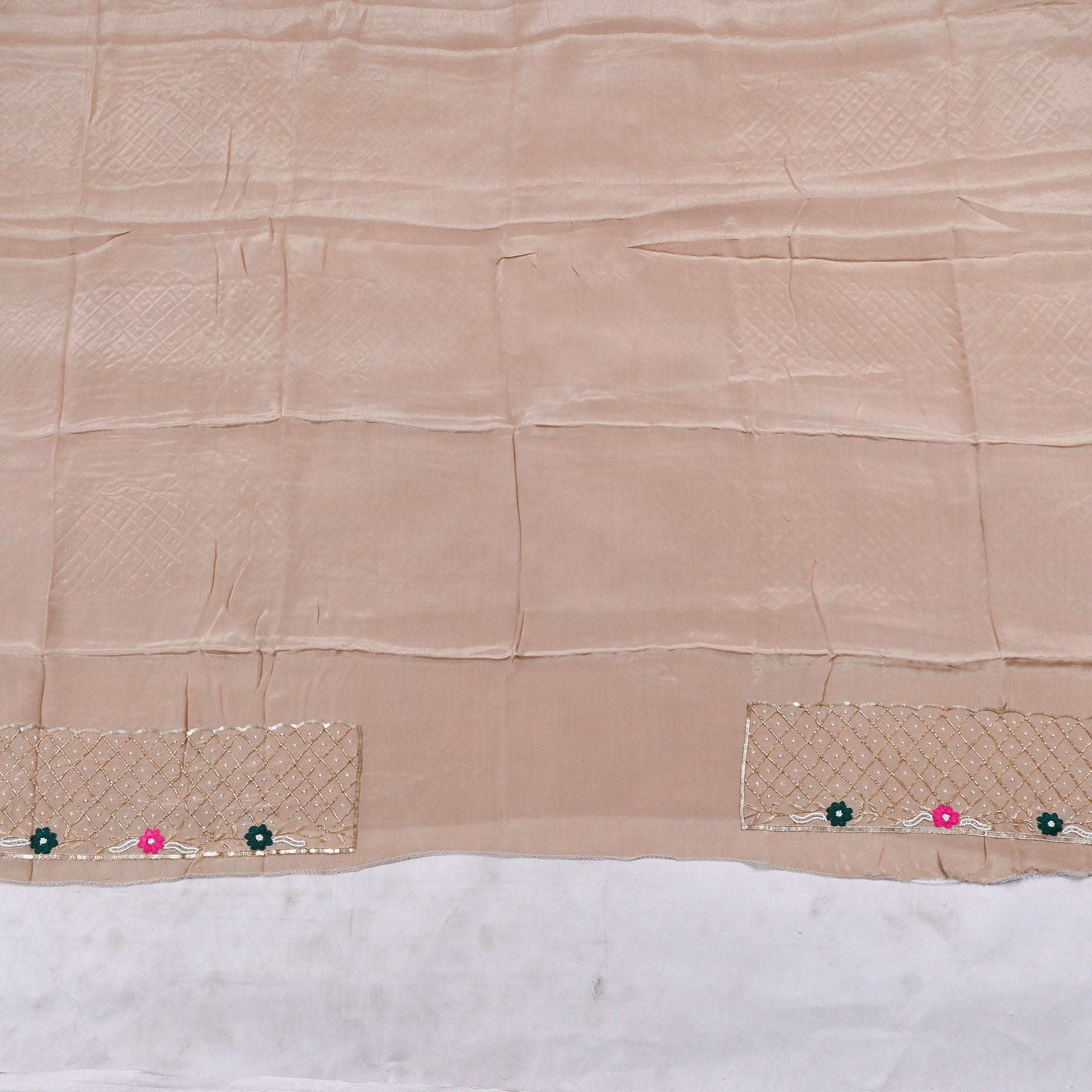 Shimmer Beige Unstitched Suit
