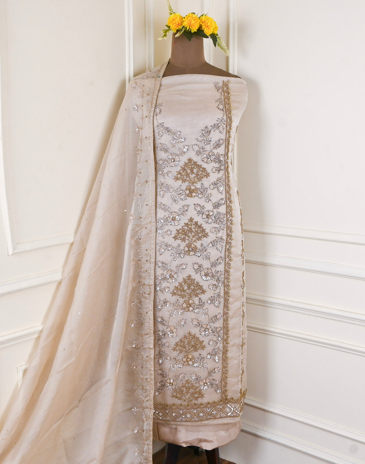 Burberry Beige Unstitched Suit