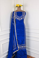 Crepe Blue Unstitched Suit