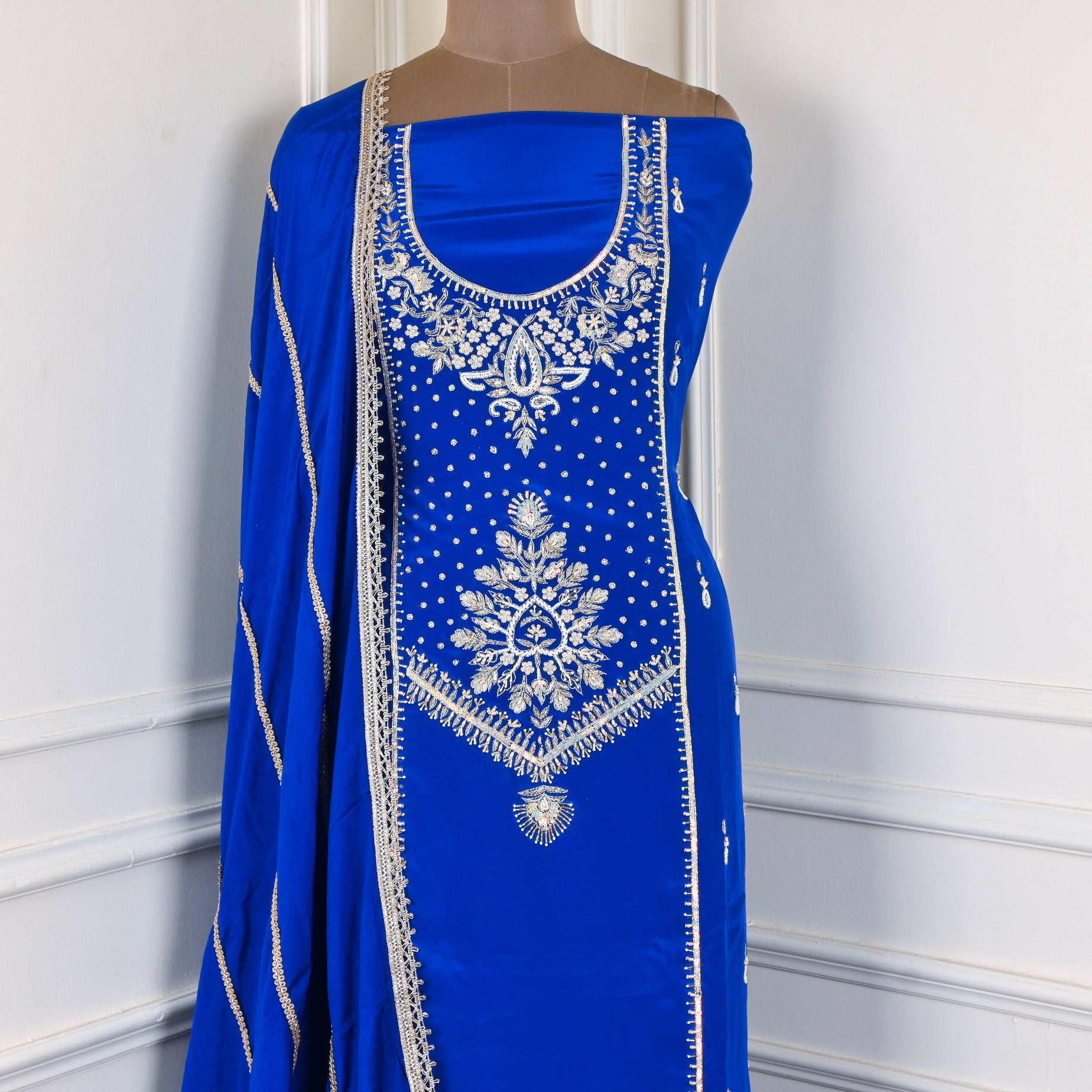 Crepe Blue Unstitched Suit