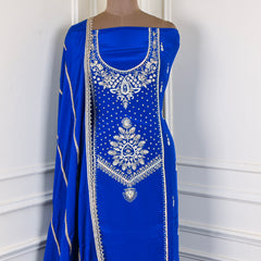 Crepe Blue Unstitched Suit
