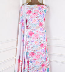 Cambric Cotton White Unstitched Suit