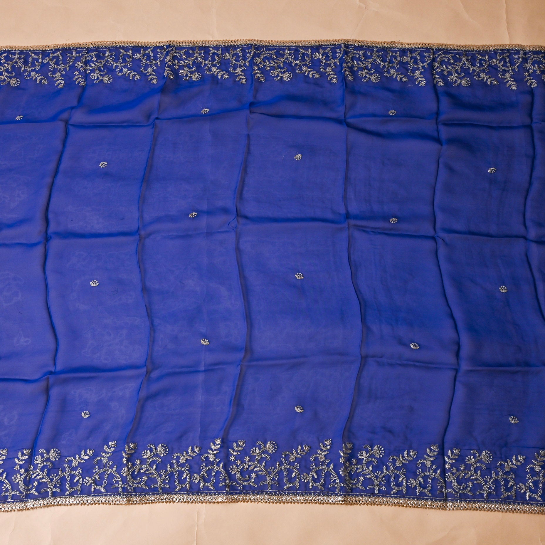 Organza Blue Unstitched Suit