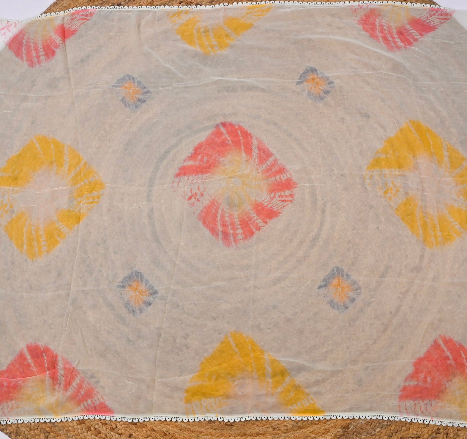 Georgette Yellow Beige Unstitched Suit