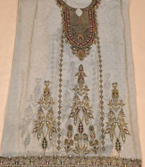 Organza Beige Unstitched Suit