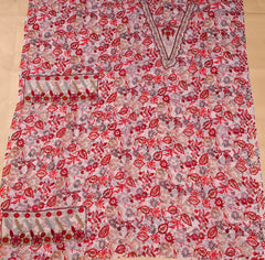 Tabby Red Beige Unstitched Suit