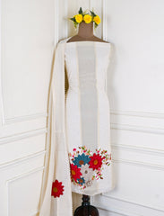 Mul Cotton Cream Unstitched Suit
