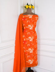 Mul Check Orange Unstitched Suit