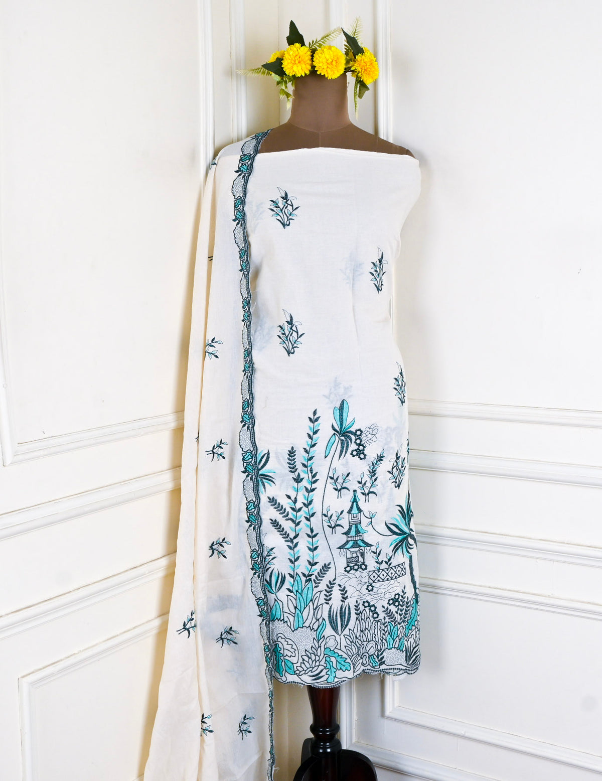 Pure Cotton Blue Unstitched Suit