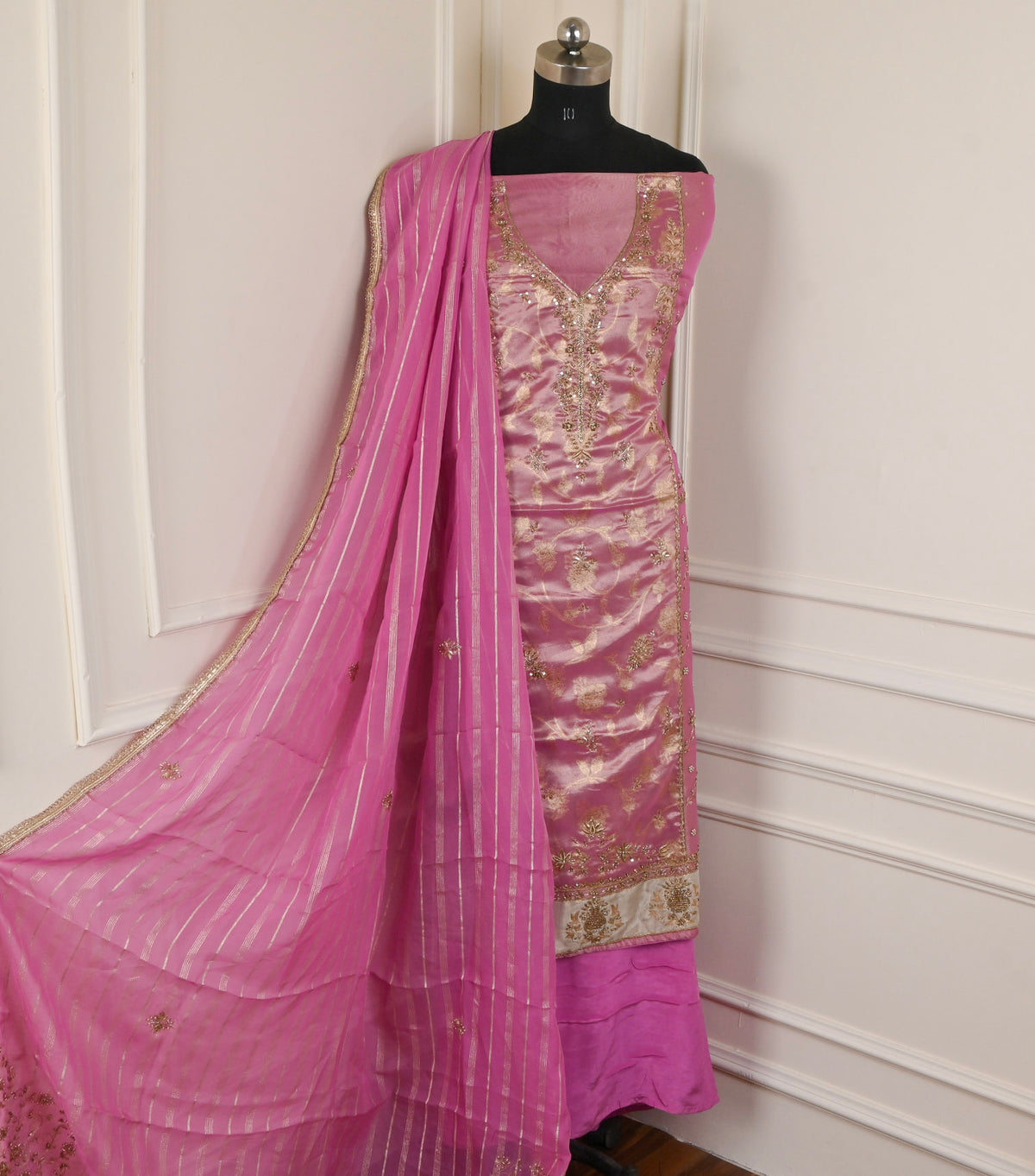 Shimmer Pink Unstitched Suit