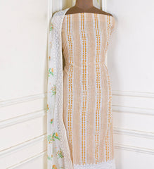 Chanderi Silk Yellow Mustard Unstitched Suit