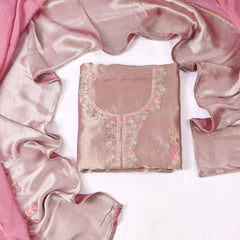 Giraffe Shimmer Mauve Unstitched Suit