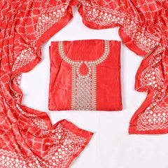 Gavadin Silk Red Unstitched Suit