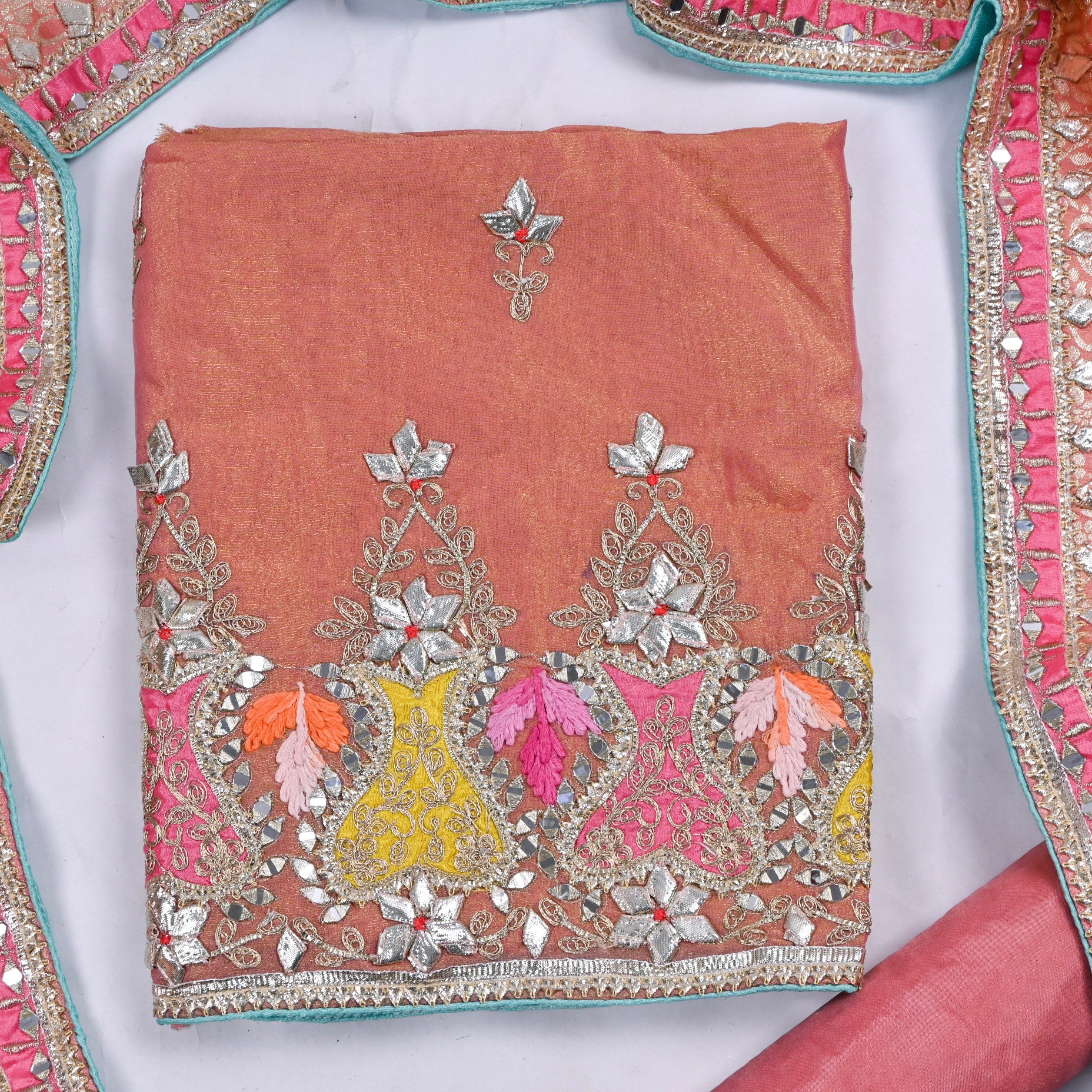 Shimmer Peach Unstitched Suit
