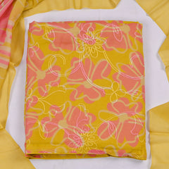 Georgette Orange Unstitched Suit