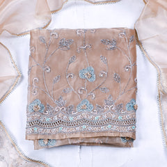 Glass Shimmer Beige Unstitched Suit