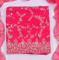 Crepe Pink Unstitched Suit