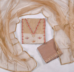 Crush Beige Unstitched Suit