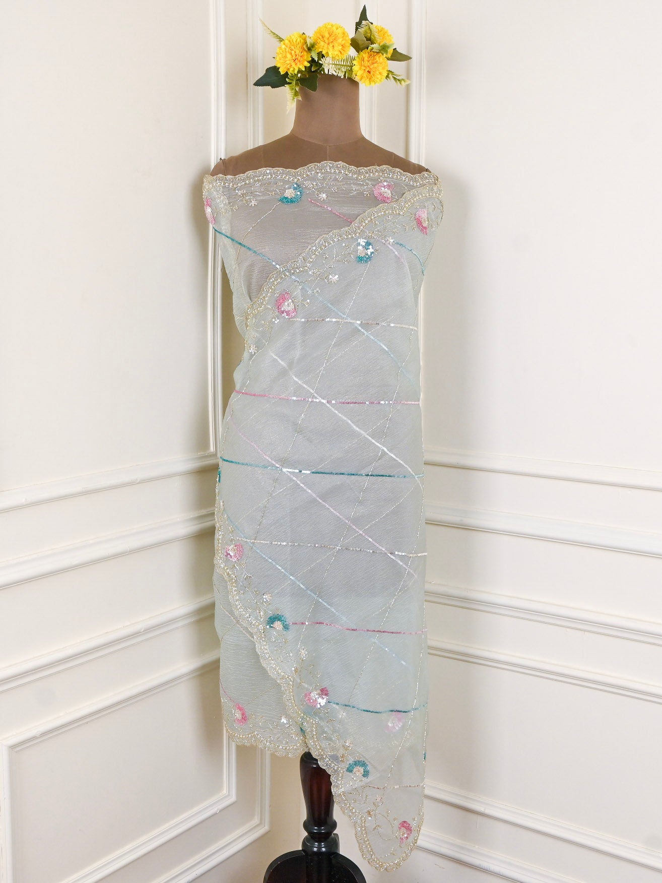 Crush Light Sky Blue Unstitched Suit