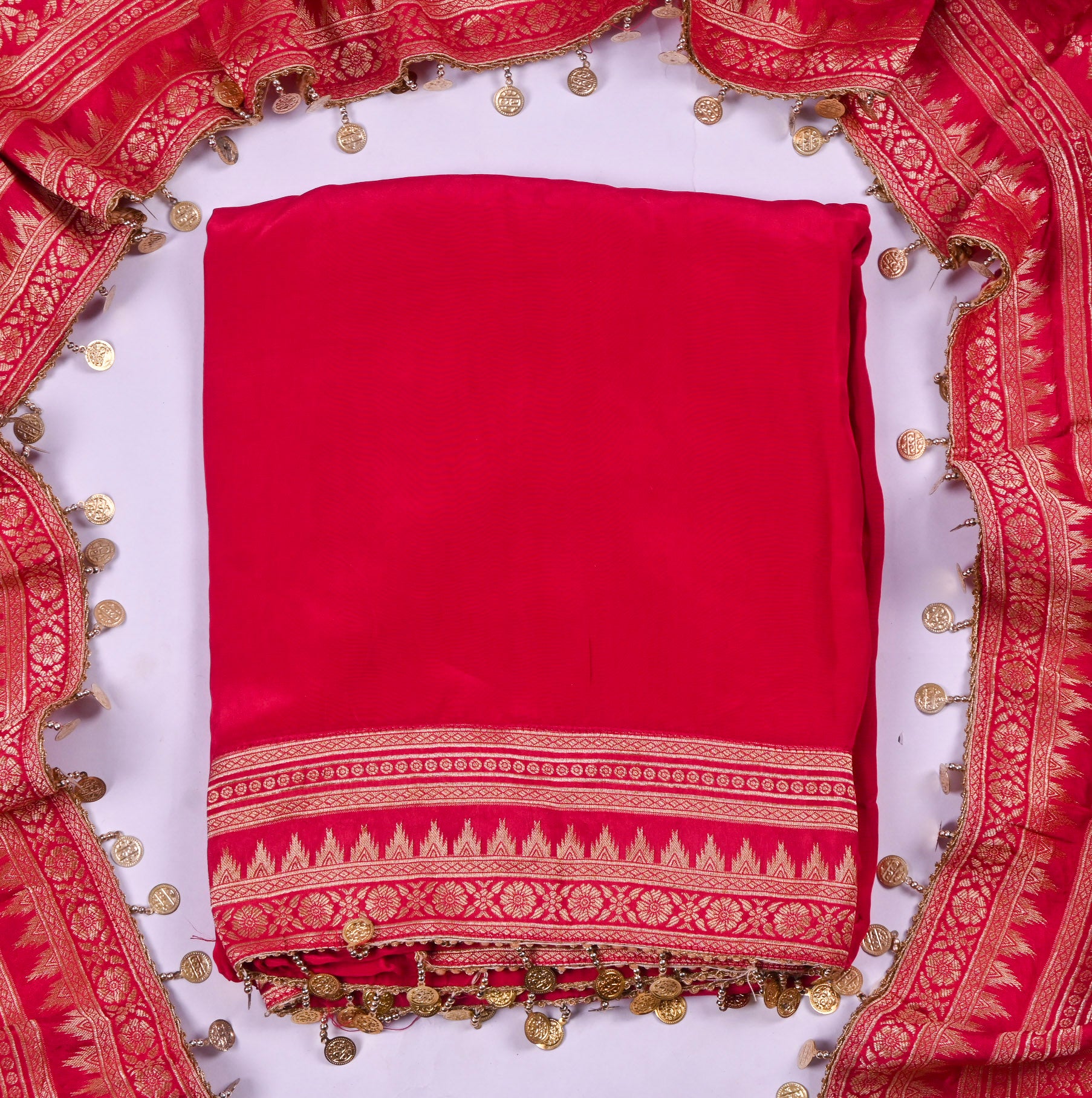 Crepe Pink Unstitched Suit