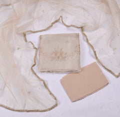 Crush Beige Unstitched Suit