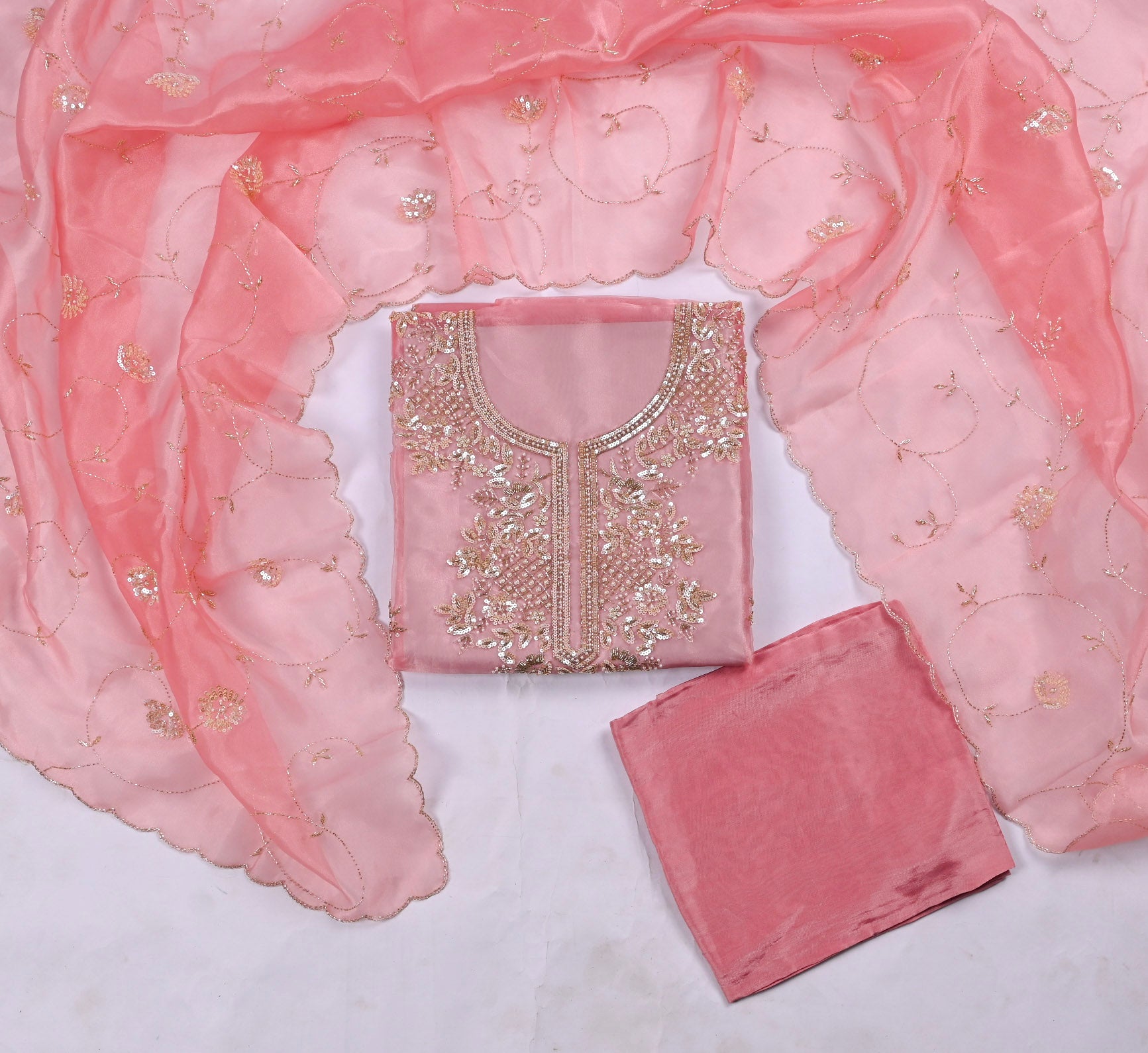 Glass Pink Unstitched Suit