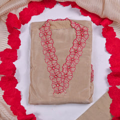 Shimmer Beige Unstitched Suit