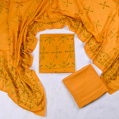 Mul Mul Yellow Phulkari Suit