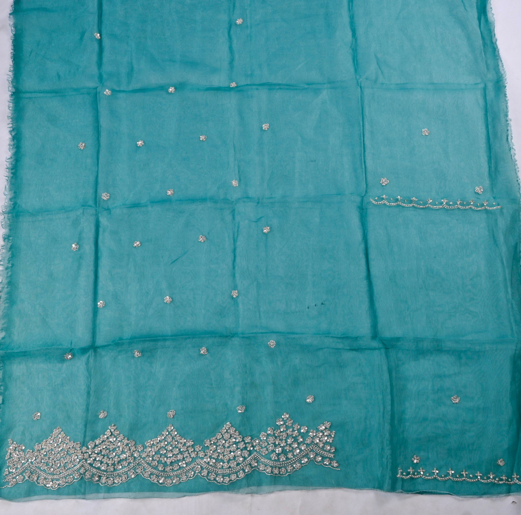 Crush Teal Blue Unstitched Suit