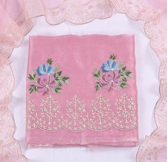 Glass Shimmer Pink Unstitched Suit