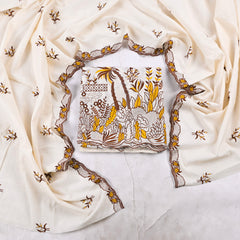 Pure Cotton Yellow Unstitched Suit