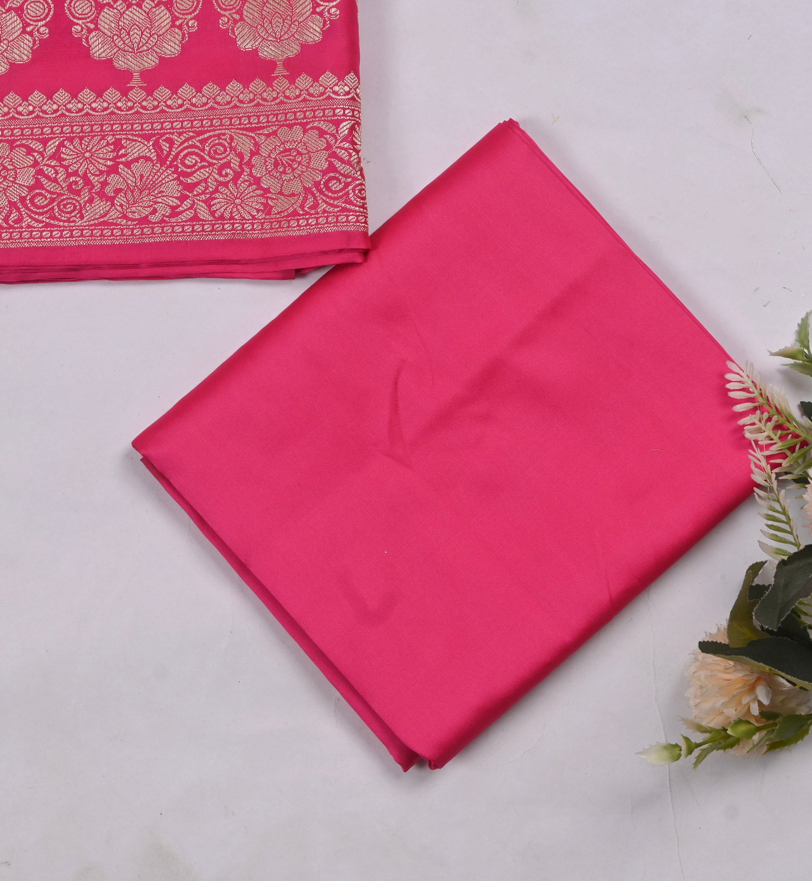 Silk Pink Unstitched Suit