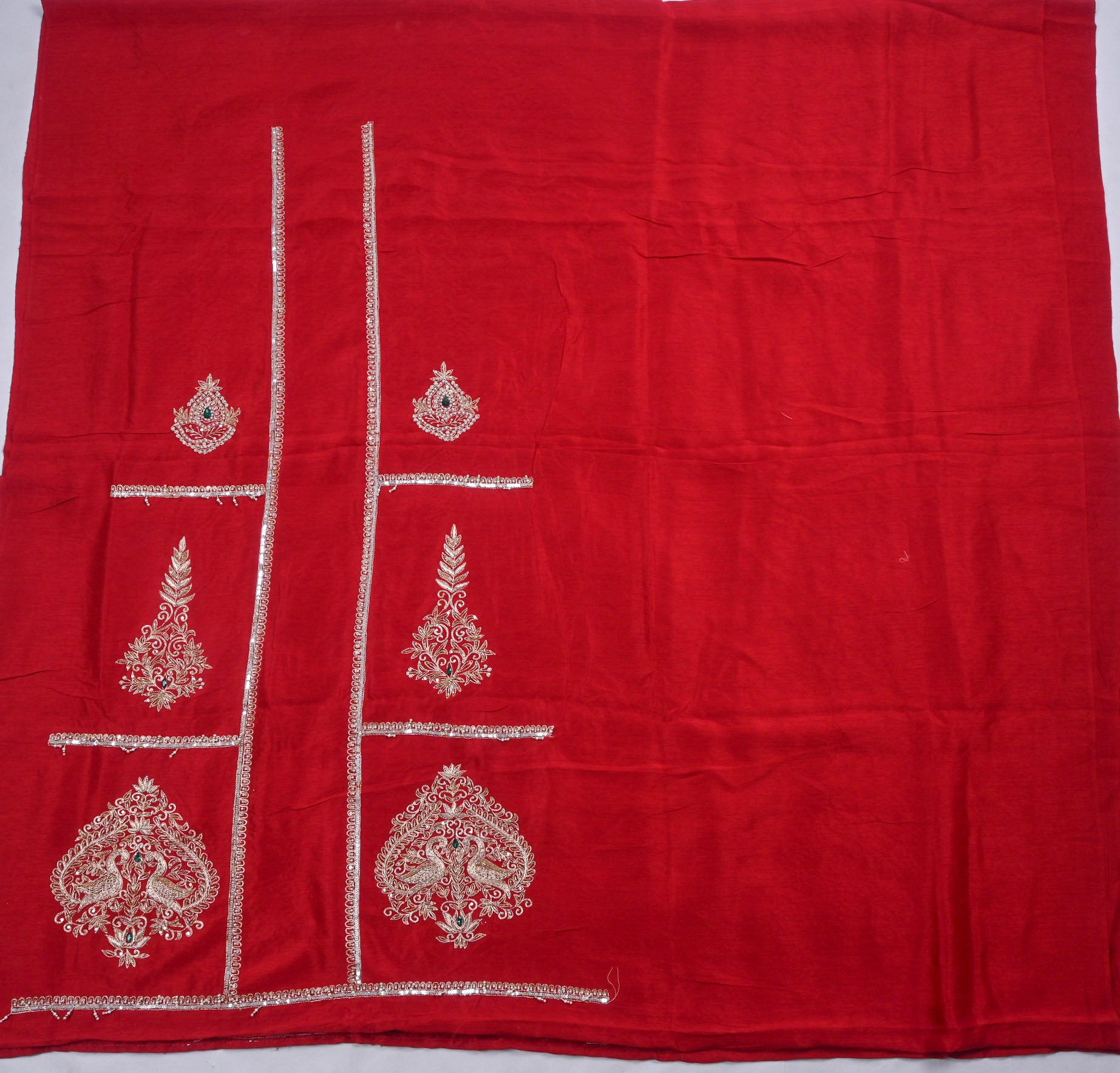 Khadi Red Unstitched Suit