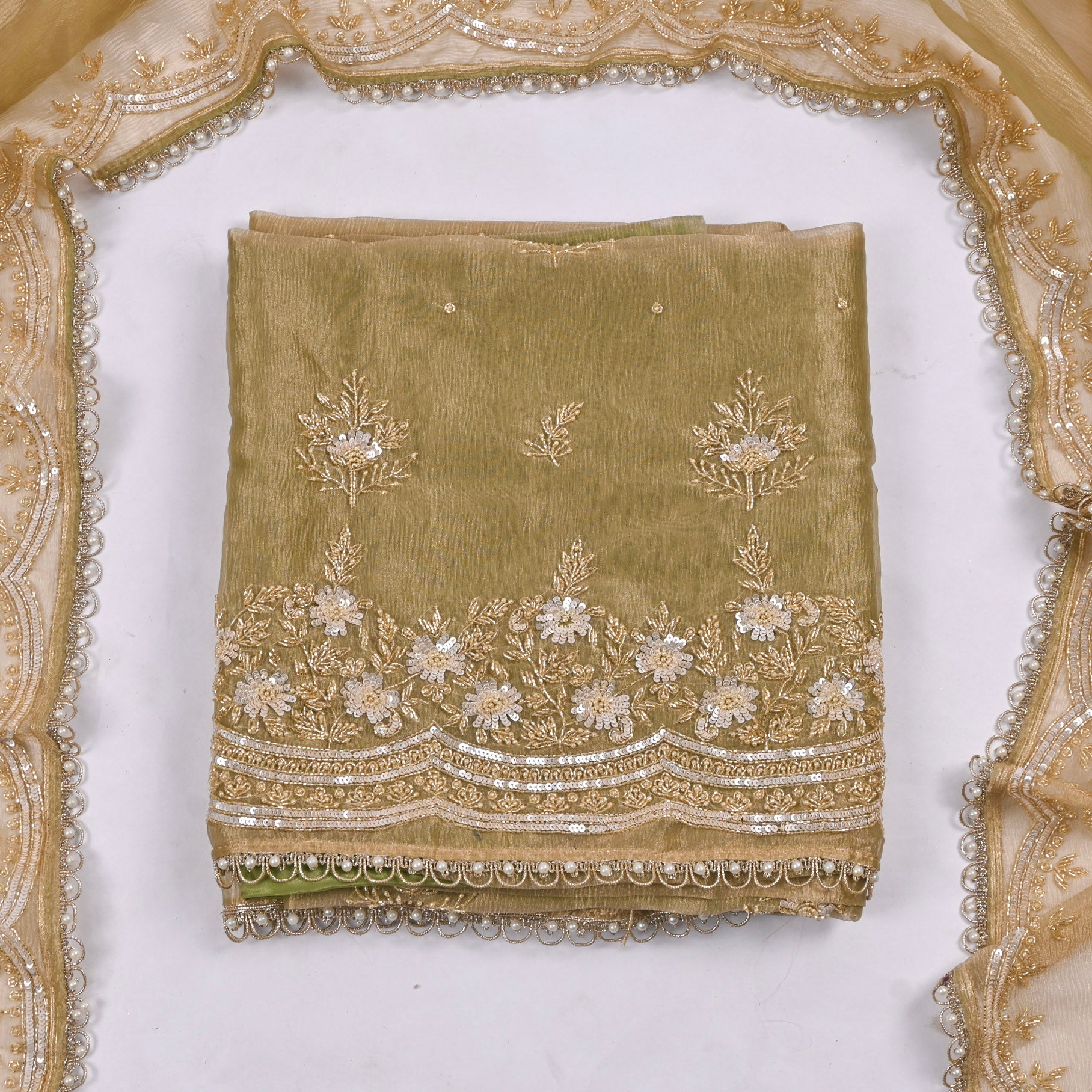Crush Beige Unstitched Suit