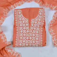 Mul Cotton Rust Unstitched Suit
