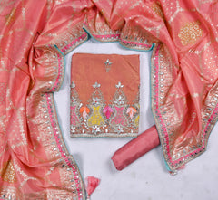 Shimmer Peach Unstitched Suit